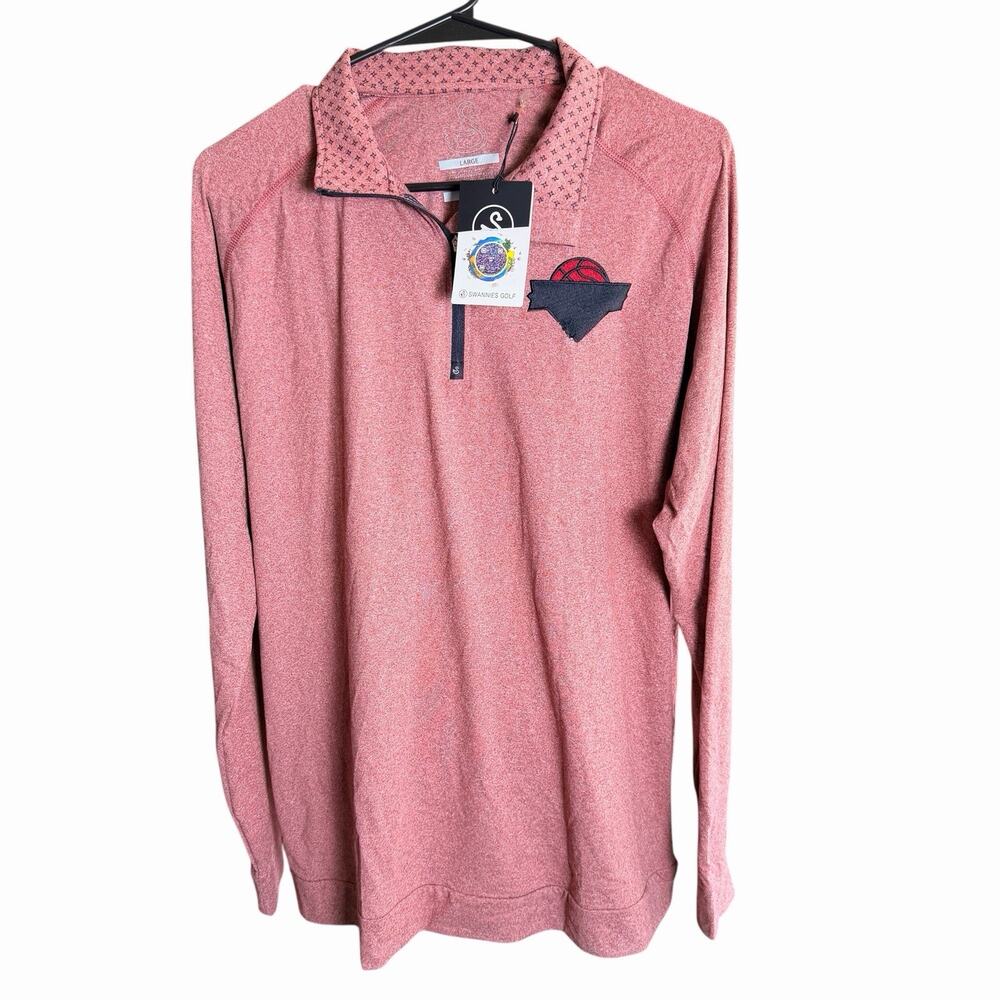 Swannies Golf Quarter Zip Men's Red Large Performance Athleisure Athletic NWT